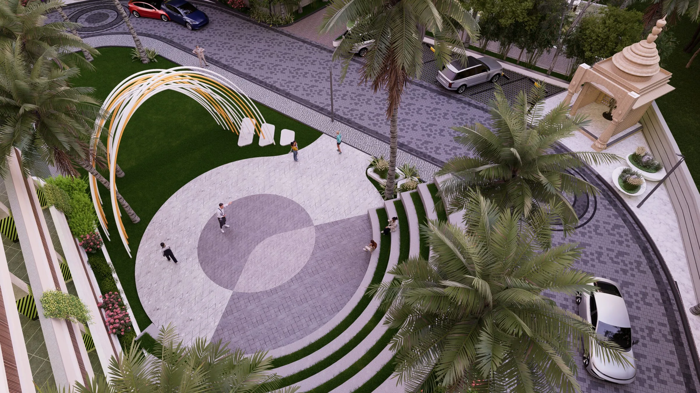 Open-air amphitheatre with stepped seating